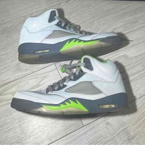 Jordan Sneakers in White and Neon Green